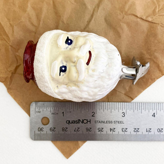 Santa Lantern Clipping Blown Glass Ornament ~ Germany ~ 3" tall