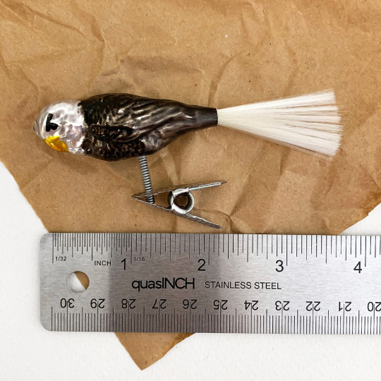 Petite Eagle on Clip Blown Glass Ornament ~ Germany ~ 1-1/4" long
