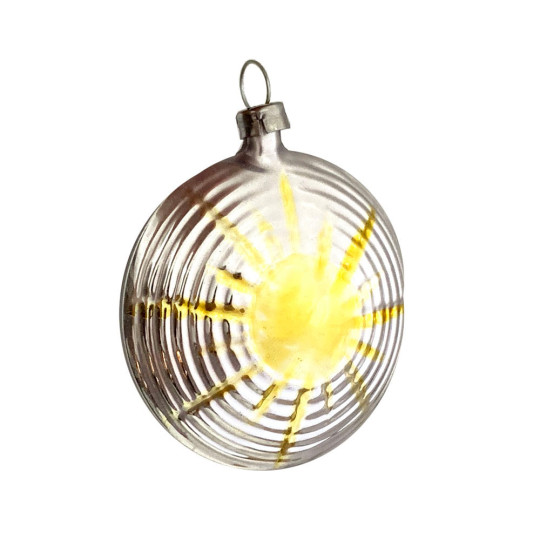 Radiant Sun Blown Glass Ornament ~ Germany ~ 2" across