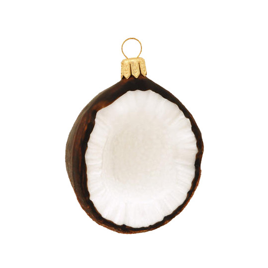 Blown Glass Coconut Ornament ~ Poland