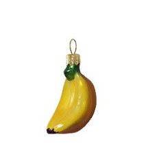 Blown Glass Yellow Bananas Ornament ~ Poland