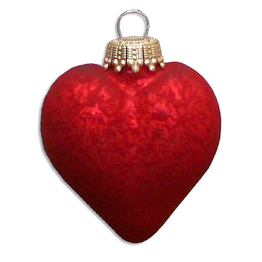 Red Blown Glass Heart Ornament ~ Germany