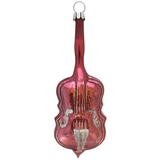 Pink Viola Blown Glass Ornament ~ Germany ~ 4-1/2" tall