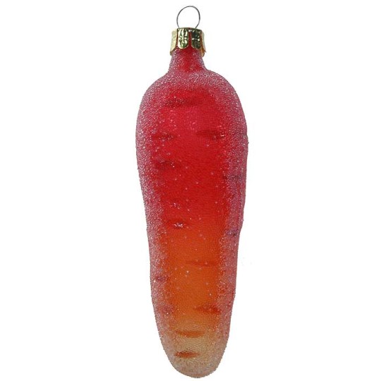 Large Sugared Carrot Ornament ~ Czech Republic ~ 4-3/4" long
