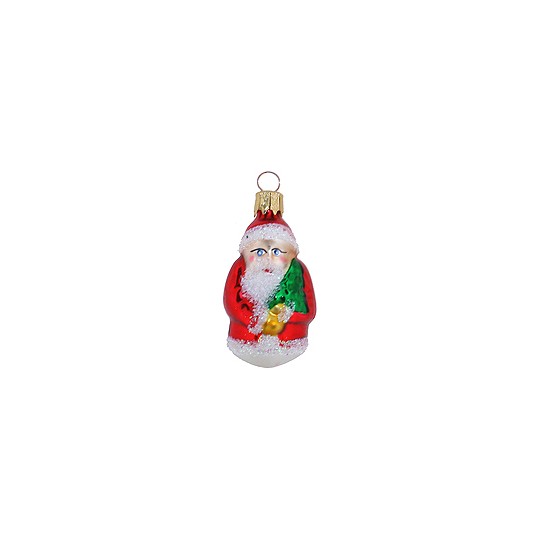 Petite Classic Red Blown Glass Santa Ornament ~ Czech Repub. ~ 2-1/4" tall