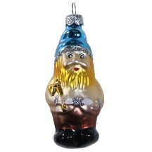 Blown Glass Dwarf Ornament ~ Czech Repub. ~ 3-1/2" long