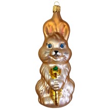 XL Easter Bunny Blown Glass Ornament ~ Czech Republic ~ 5" tall