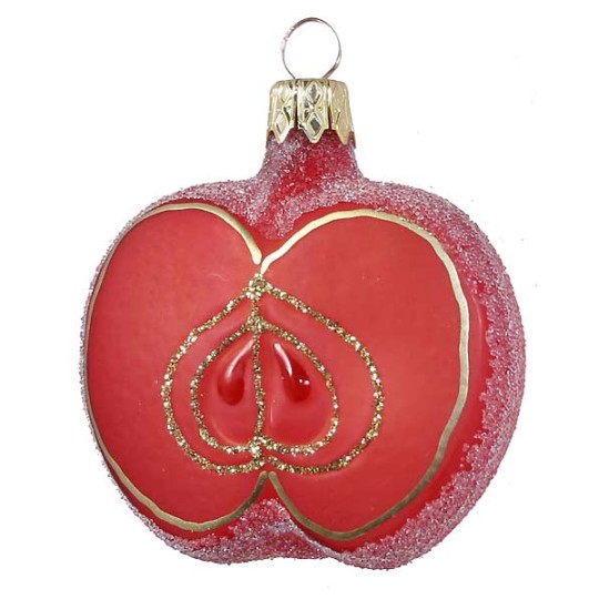Sugared Apple Ornament ~ Czech Republic ~ 2-1/2" long