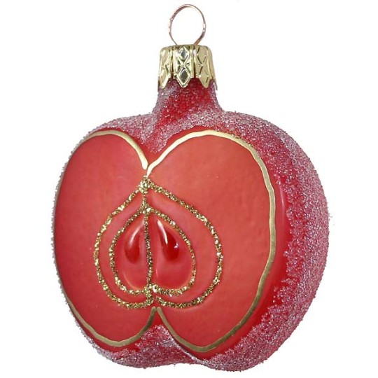 Sugared Apple Ornament ~ Czech Republic ~ 2-1/2" long