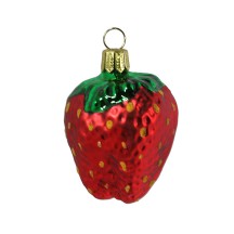 Matte Ruby Red Strawberry Ornament ~ Germany ~ 2" long
