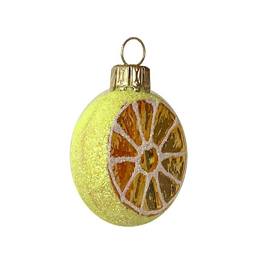 Petite Lemon Slice Blown Glass Ornament ~ Poland ~ 1-3/8" tall