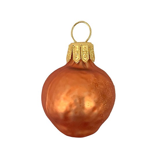 Mini Orange Blown Glass Ornament ~ Poland ~ 1-1/2" tall