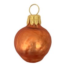 Mini Orange Blown Glass Ornament ~ Poland ~ 1-1/2" tall
