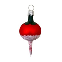 Red Radish Blown Glass Ornament ~ Germany ~ 2-1/4" tall