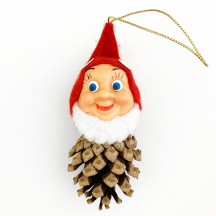 Whimsical Pine Cone Gnome Ornament ~ Made in Germany ~ 4"