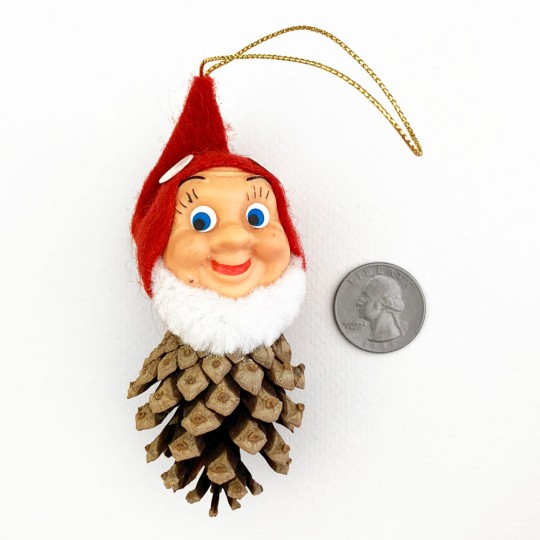 Whimsical Pine Cone Gnome Ornament ~ Made in Germany ~ 4"