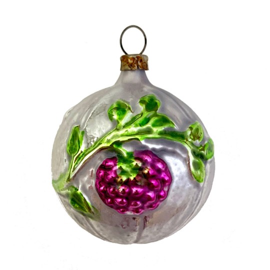 Fancy Berry Ball Blown Glass Christmas Ornament ~ Germany ~2" tall