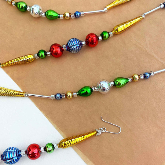 Fancy Multi Color Glass Bead Christmas Garland ~ 180 cm ~ Czech Republic