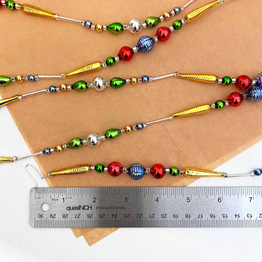 Fancy Multi Color Glass Bead Christmas Garland ~ 180 cm ~ Czech Republic
