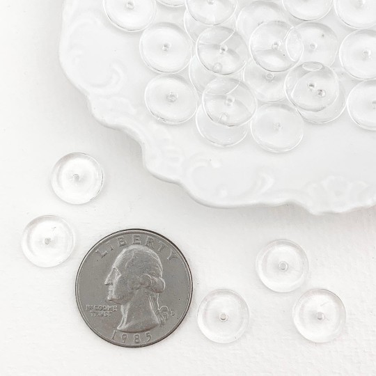 20 Clear Glass Round Disc Spacer Beads ~ Czech Republic