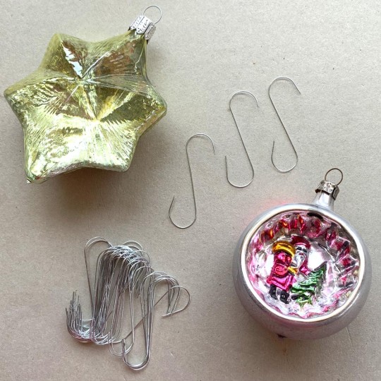 Large Silver Christmas Ornament Hooks ~ Set of 50 ~ Czech Republic
