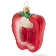 Blown Glass Red Bell Pepper Ornament ~ Poland