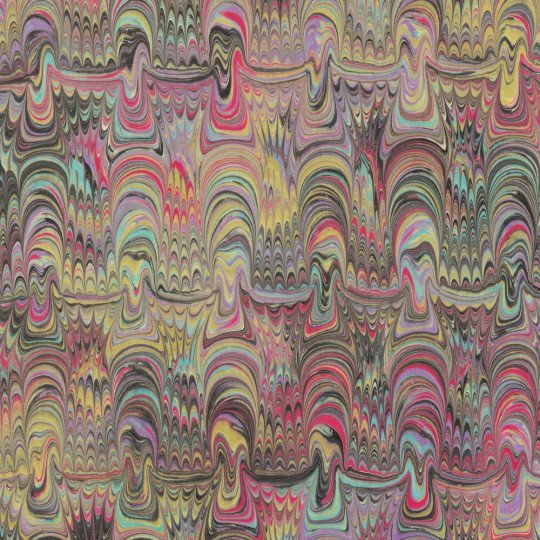 Combed Pattern Hand Marbled Paper Soundwave Combed Pattern in Multi ~ Berretti Marbled ...