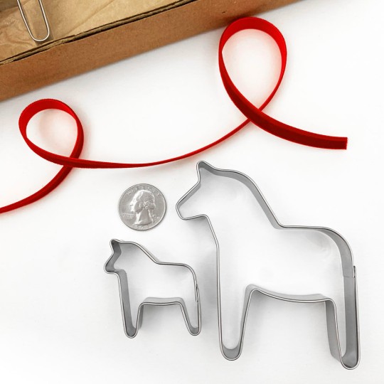 Dala Horse Cookie Cutter Set ~ Sweden ~ 3-5/8" tall and 1-3/4" tall
