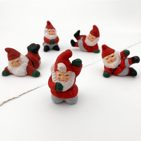 Tomte Gnomes Handpainted Folkloric Pottery Miniatures ~ Sweden ~ Set of 5
