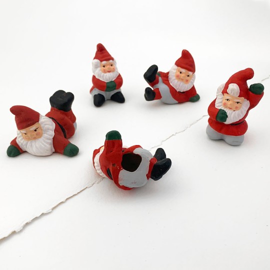 Tomte Gnomes Handpainted Folkloric Pottery Miniatures ~ Sweden ~ Set of 5