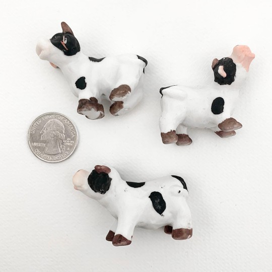 Small Mooing Cows Bisque Miniatures ~ Set of 3