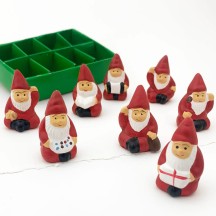 Tomte Gnomes Handpainted Folkloric Pottery Miniatures ~ Sweden ~ Set of 8