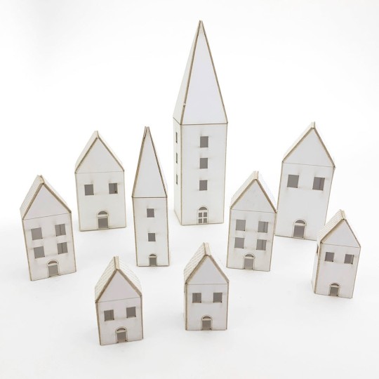 Miniature Paper House Italian Villagio ~ DIY Putz House Village ~ Italy