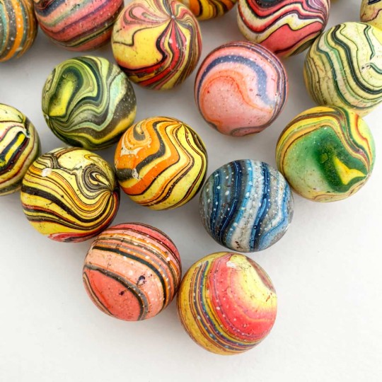 Marbled Marbles from Italy ~ Set of 8