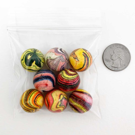 Marbled Marbles from Italy ~ Set of 8