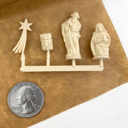 Miniature Plastic Nativity Scene ~ Germany ~ Joseph 1-1/8" tall