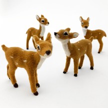 Flocked Fawns ~ Set of 4 Deer Figures