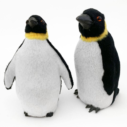 Flocked Penguins ~ Set of 2 Penguins Figures