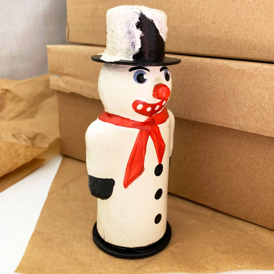 Snowman Papier Mache Candy Container ~ Germany ~ 5-1/2" tall