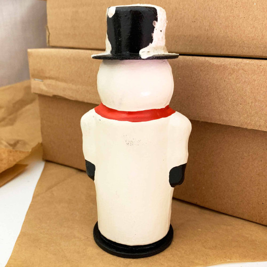 Snowman Papier Mache Candy Container ~ Germany ~ 5-1/2" tall