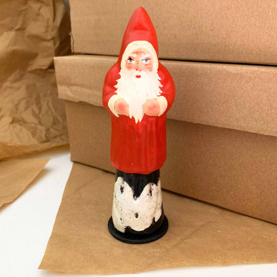 Belsnickle Santa Papier Mache Candy Container ~ Germany ~ 6-1/4" tall