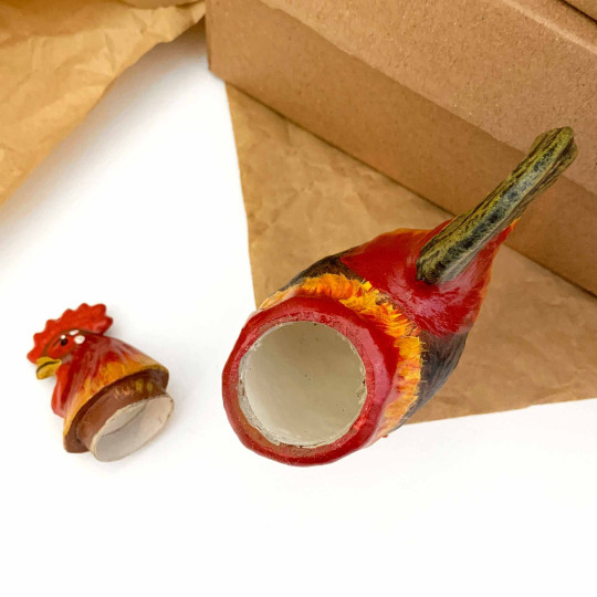Rooster Papier Mache Candy Container ~ Germany ~ 5-1/2" tall