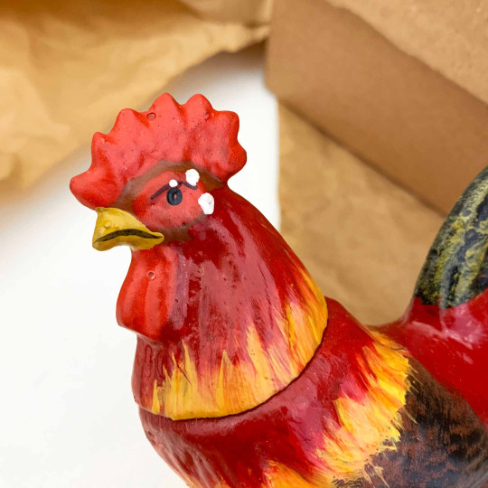 Rooster Papier Mache Candy Container ~ Germany ~ 5-1/2" tall