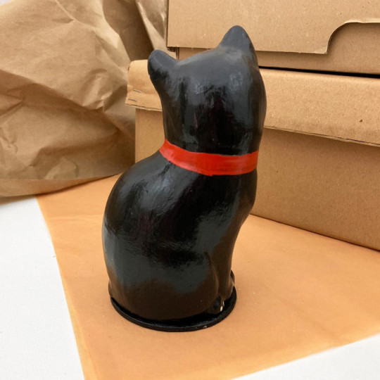 Black Cat Papier Mache Candy Container ~ Germany ~ 4-1/2" tall