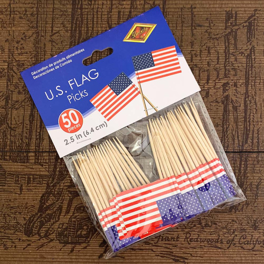 Paper Flag Picks ~ Set of 50 American Flags