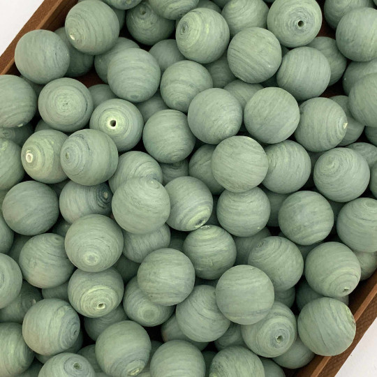 Antique Green Tinted Spun Cotton Balls for Spun Cotton Figures ~ 6 pcs ~ 1" ~ 24mm