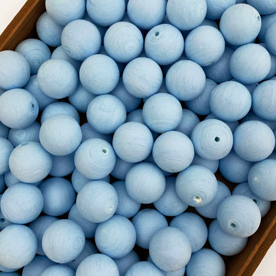 Light Blue Tinted Spun Cotton Balls for Spun Cotton Figures ~ 6 pcs ~ 1" ~ 24mm