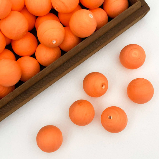 Orange Tinted Spun Cotton Balls for Spun Cotton Figures ~ 6 pcs ~ 1" ~ 24mm