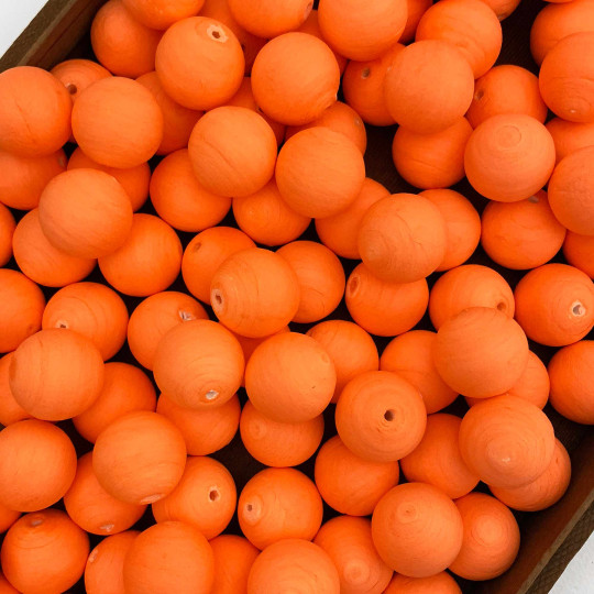 Orange Tinted Spun Cotton Balls for Spun Cotton Figures ~ 6 pcs ~ 1" ~ 24mm
