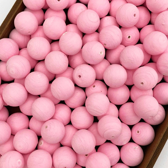 Pink Tinted Spun Cotton Balls for Spun Cotton Figures ~ 6 pcs ~ 1" ~ 24mm
